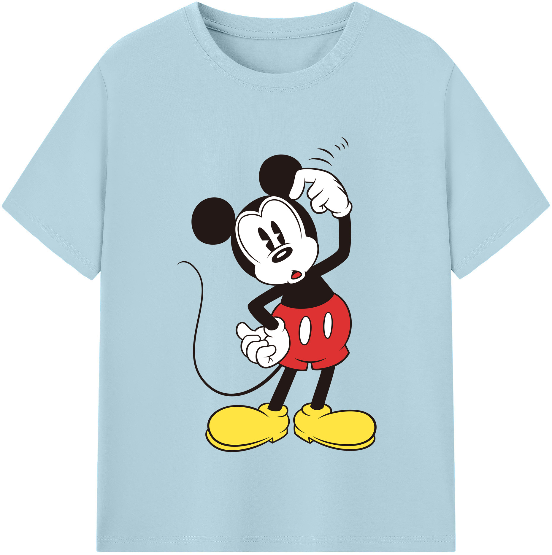 （画像用） ミッキーマウス Mickey Mouse 綿100％半袖Tシャツ（フロントプリント）